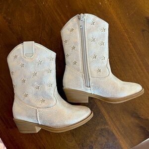 Silver Star Embellished Cowboy Boots